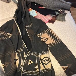 Levi's Men's Zip Up Sweater - Black and Tan